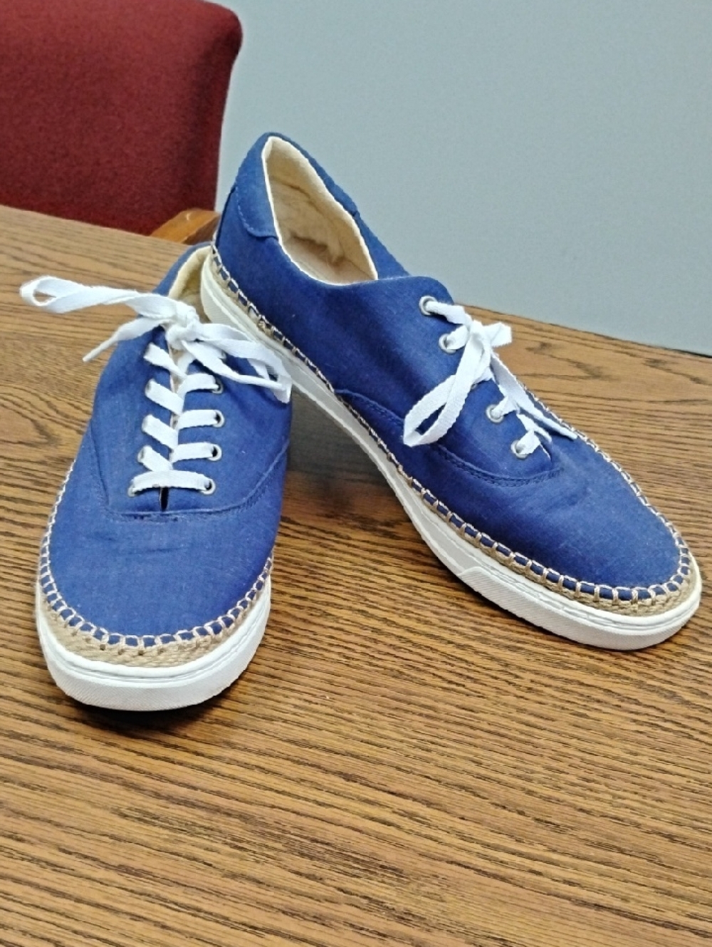 UGG Eyan II Blue Canvas Espadrille Casual Sneaker, Size 12